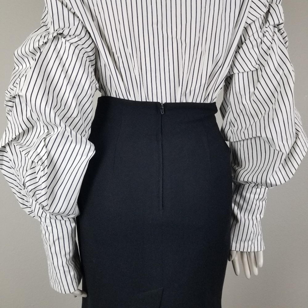 Style Mafia x Free People Striped Voluminous Balloon Sleeve Shirt Size S/M - Picture 8 of 14